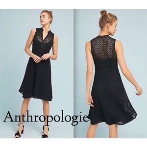 NWT Anthropologie Black Crochet Knit Dress